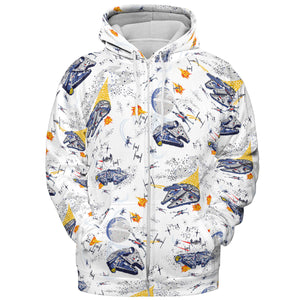 Millennium Falcon Patterns Star Wars All-over Print Hoodie