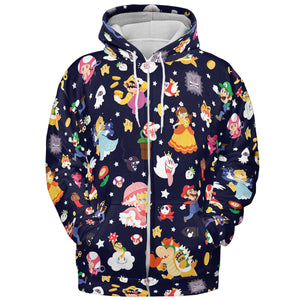 Mushroom Kingdom Super Mario All-over Print Hoodie