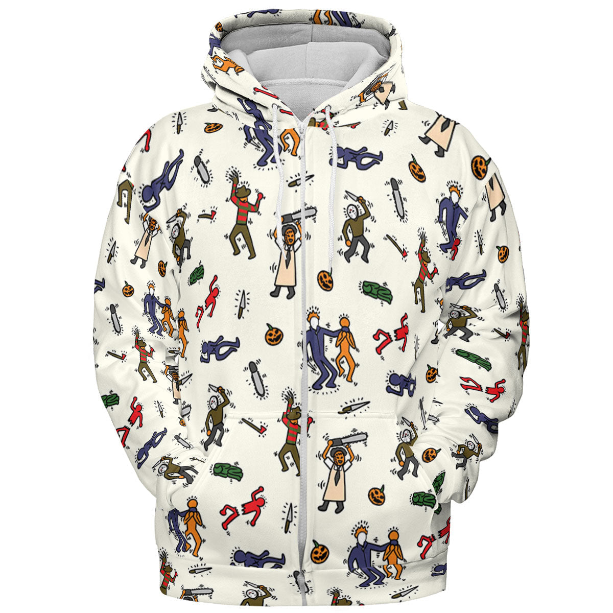 Horror Movie Pop Characters Pattern All-over Print Hoodie