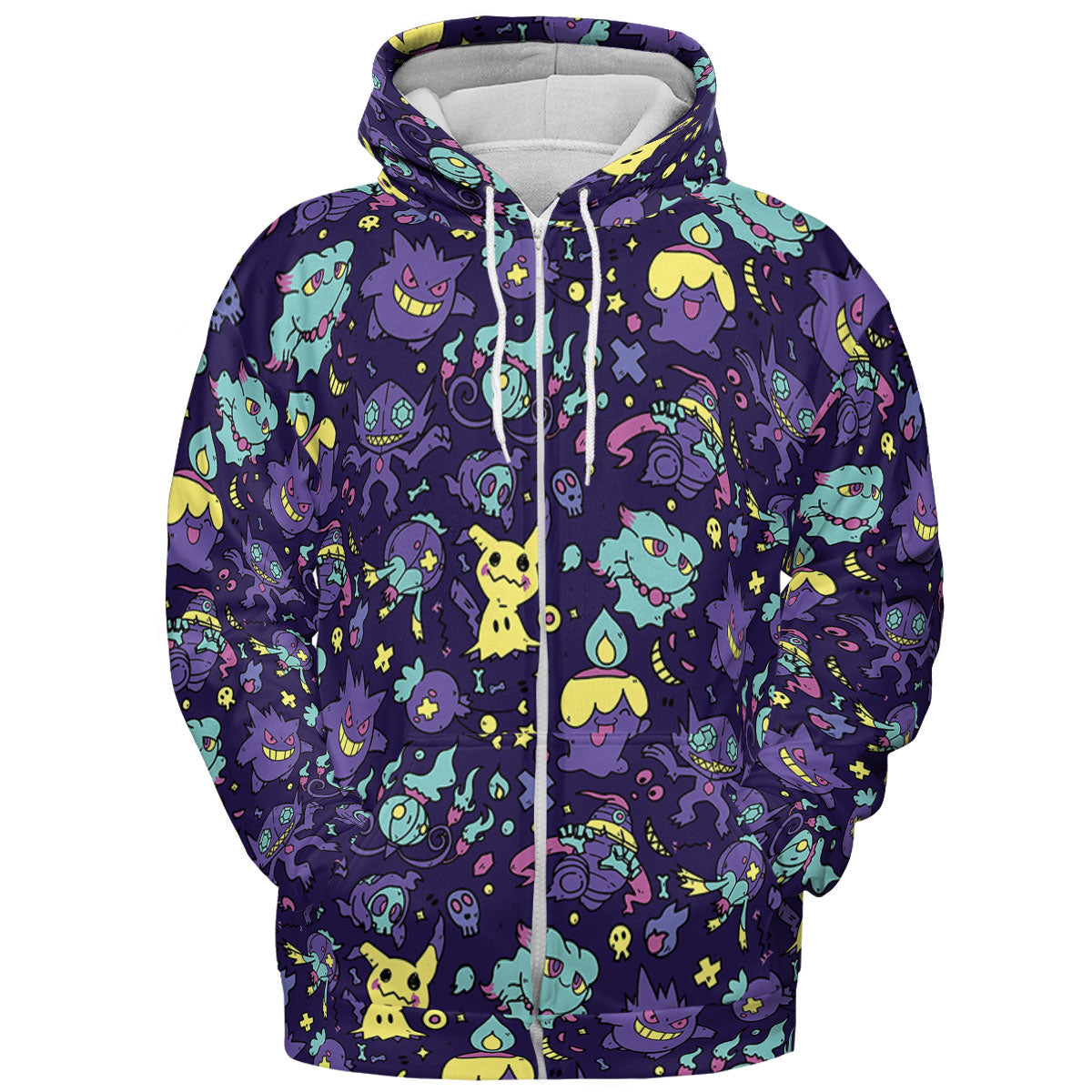 Gengar Ghost Pokemon Pattern All-over Print Hoodie
