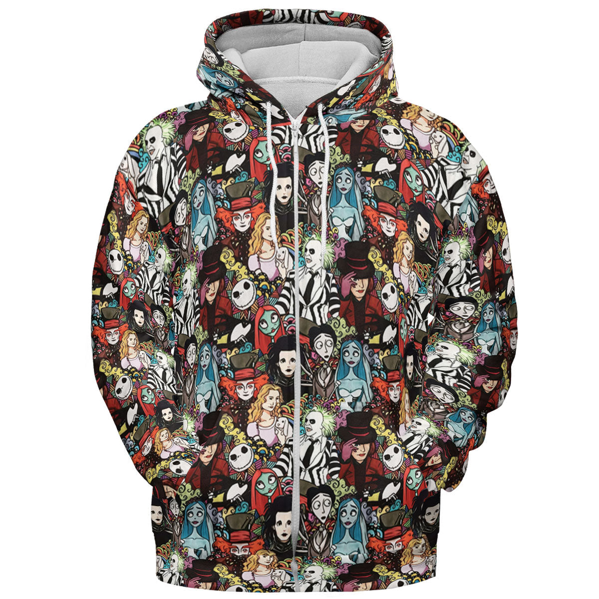 Tim Burton Characters Halloween All-over Print Hoodie