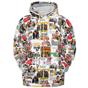 Stuck in the 80s Famous Sitcom All-over Print Hoodie