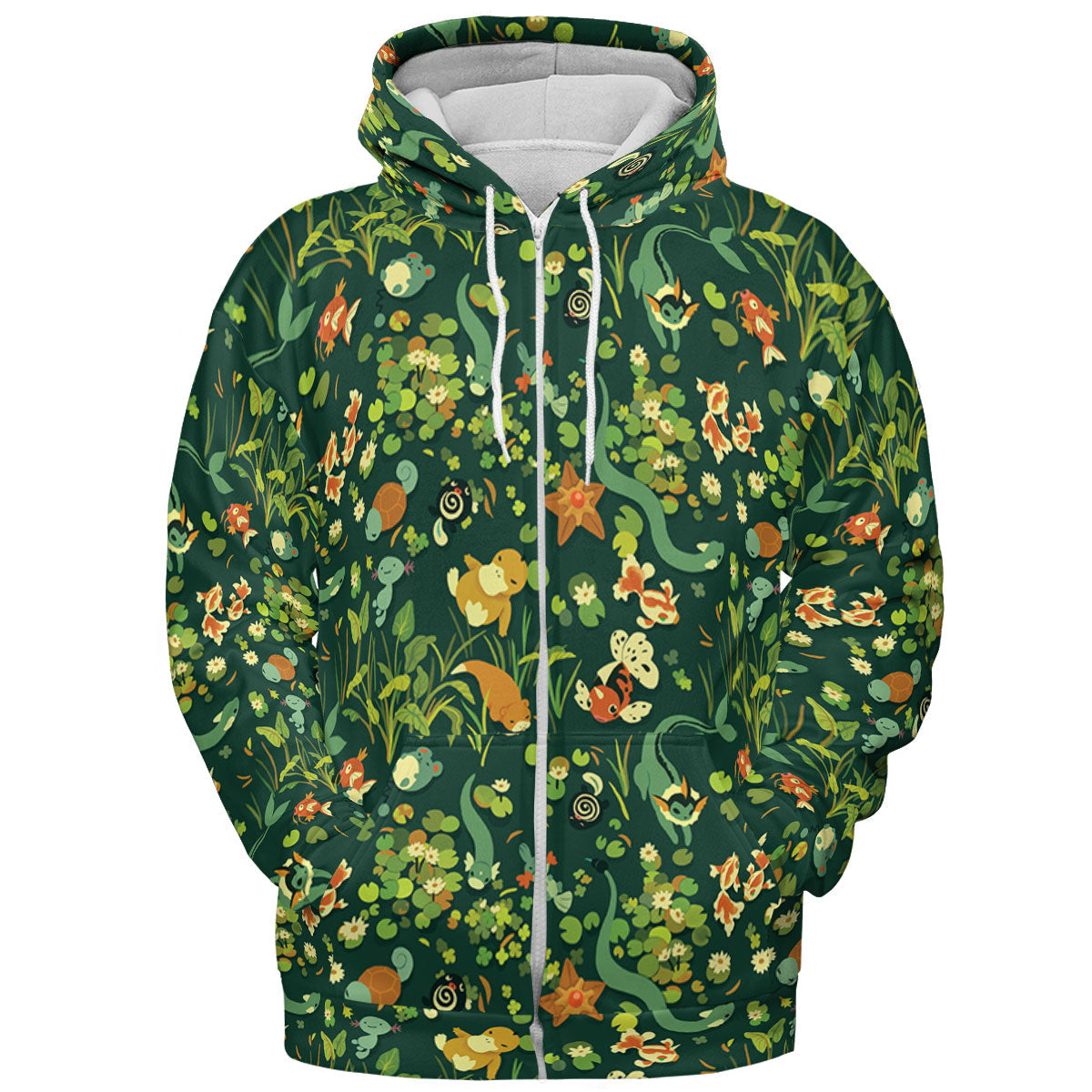 Floating In A Pond Magikarp Psyduck Vaporeon Water Pokemon All-over Print Hoodie