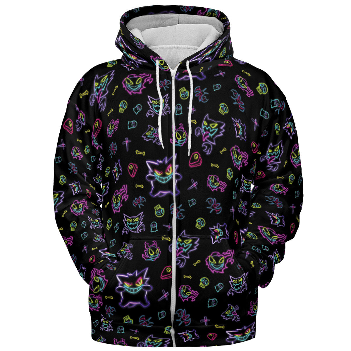 Neon Gastly Haunter Gengar Pokemon All-over Print Hoodie