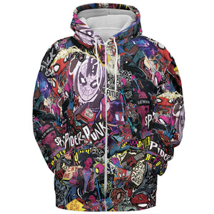 Spider-Punk Get Punked Across Spider-Verse All-over Print Hoodie