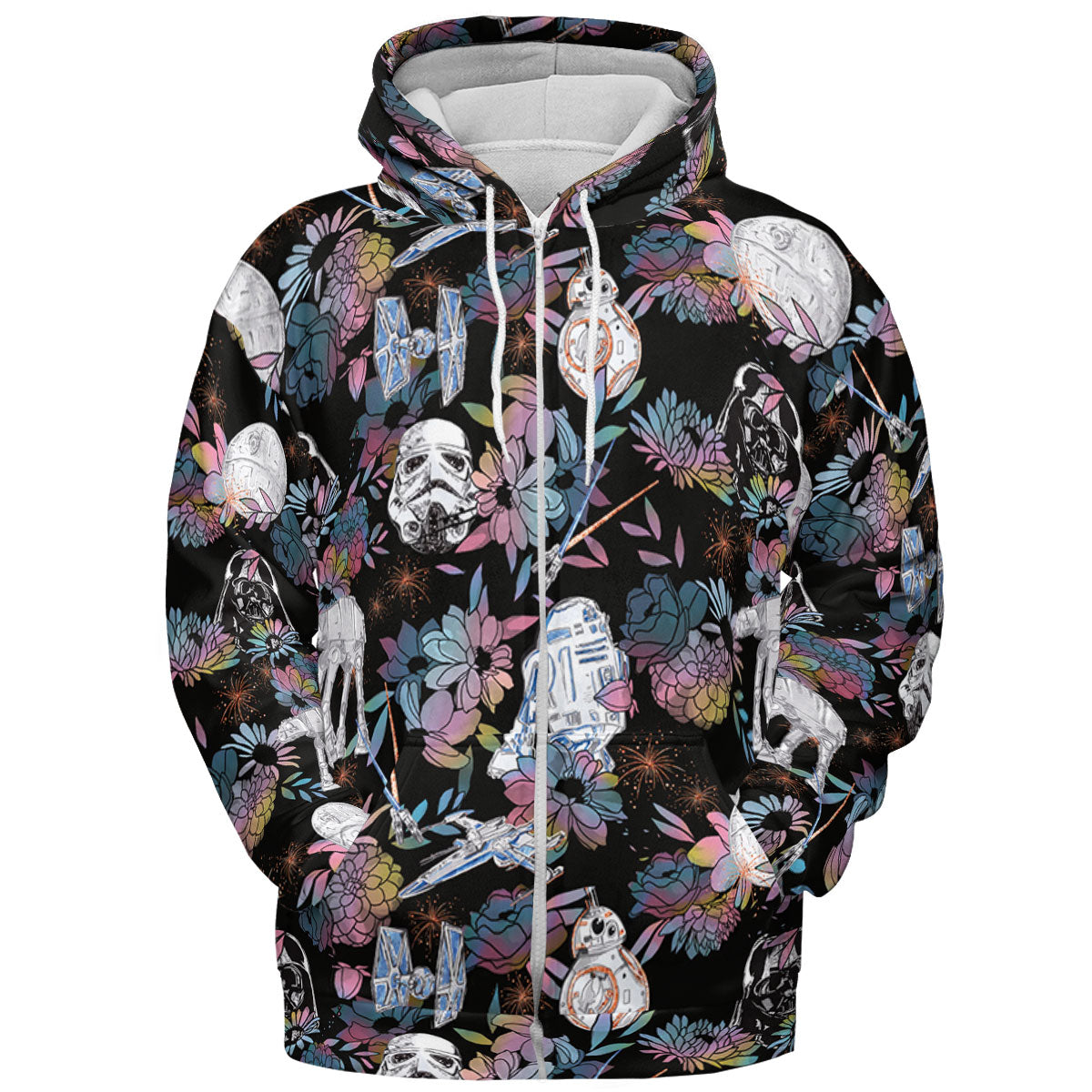 Floral Wars Dark Side Star Wars Pattern All-over Print Hoodie