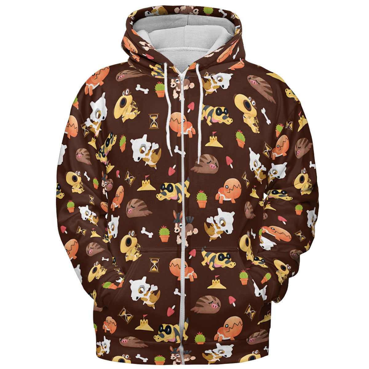 Ground Type Pokemon Pattern All-over Print Hoodie