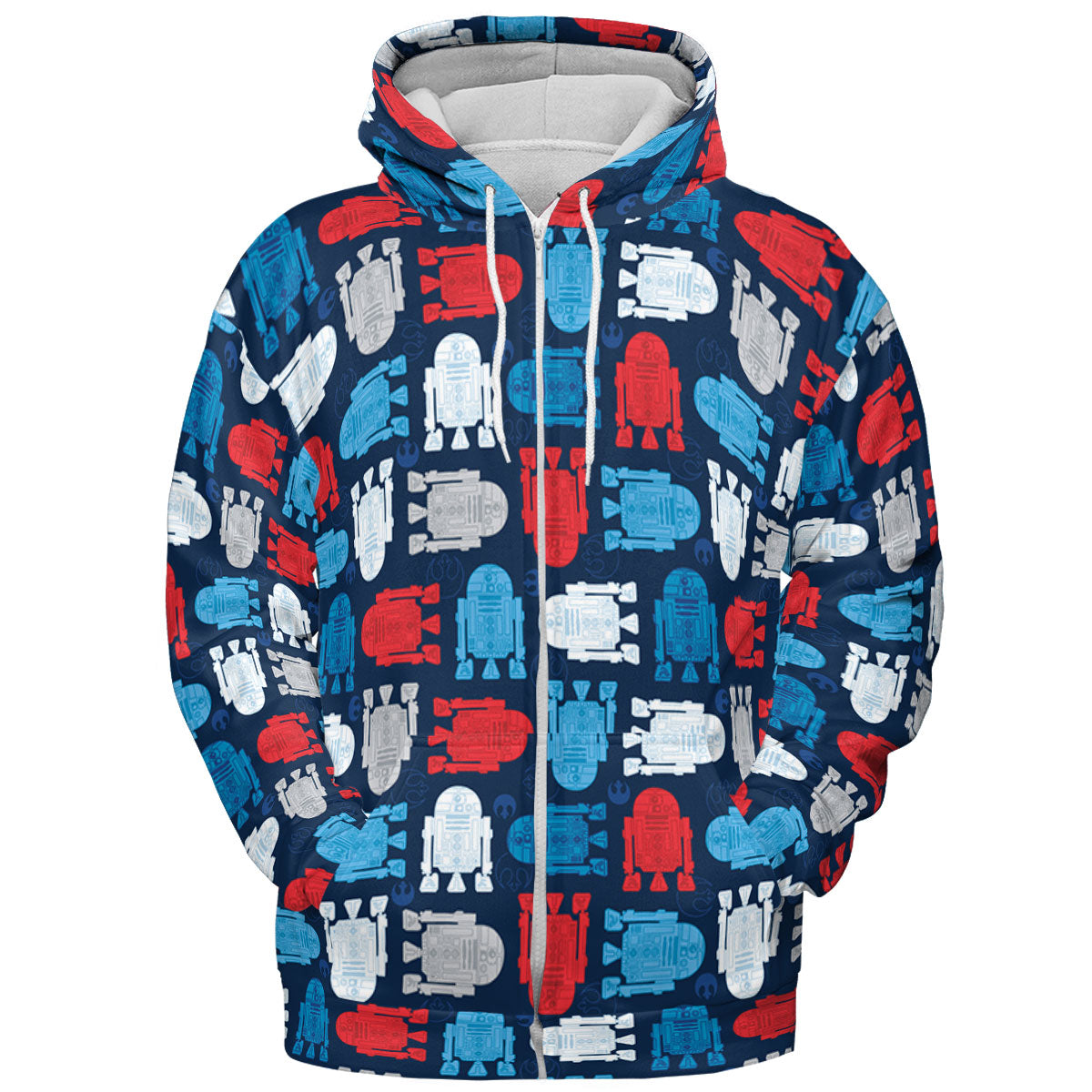 R2-D2 Star Wars 4th of July Pattern All-over Print Hoodie