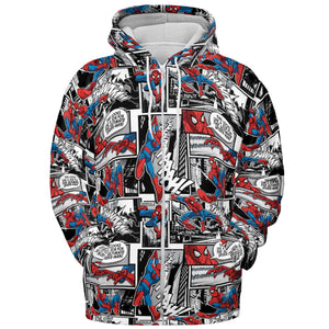 Spider Man Comic Pattern All-over Print Hoodie