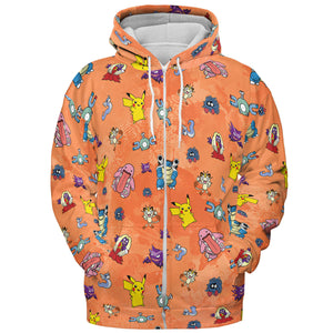 Pokemon Character Scatter All-over Print Hoodie
