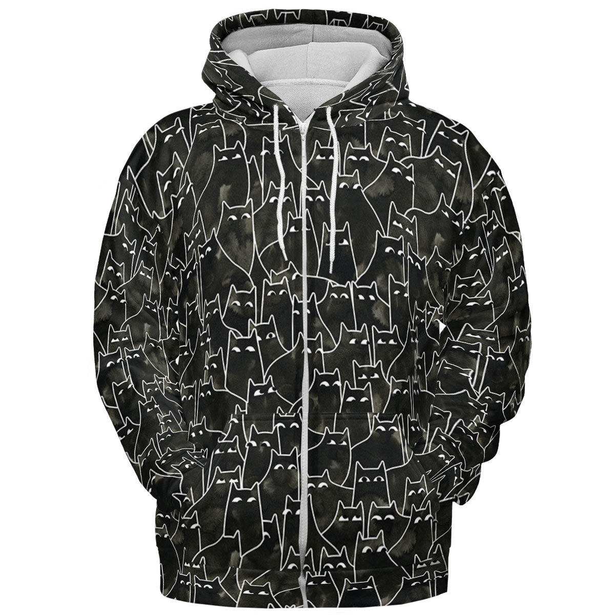 Suspicious Cats Funny Cat All-over Print Hoodie