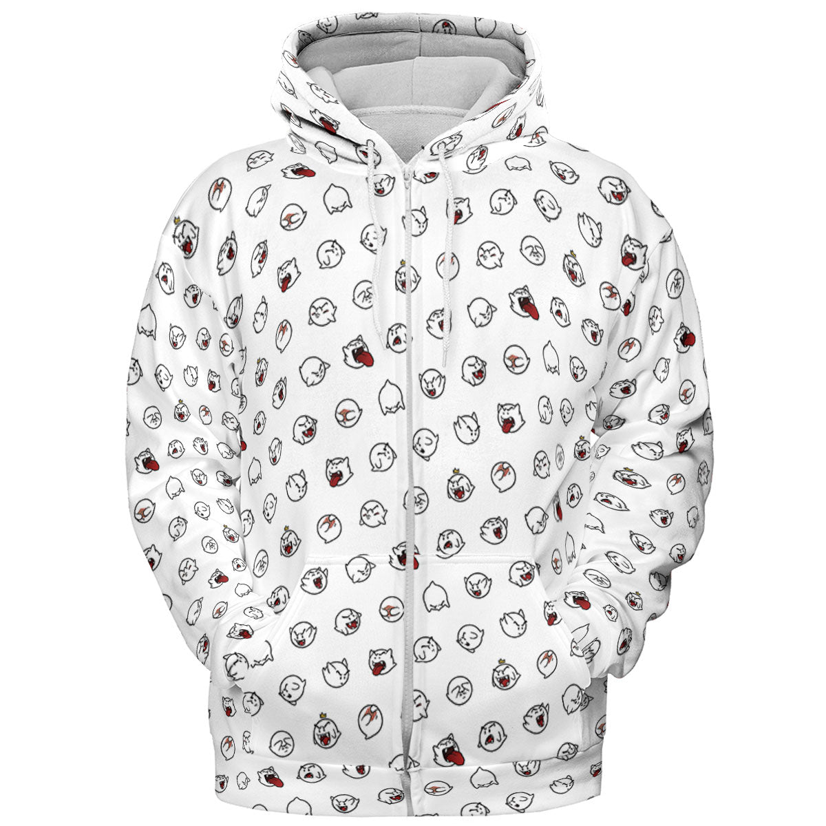 Super Mario Boo Pattern All-over Print Hoodie