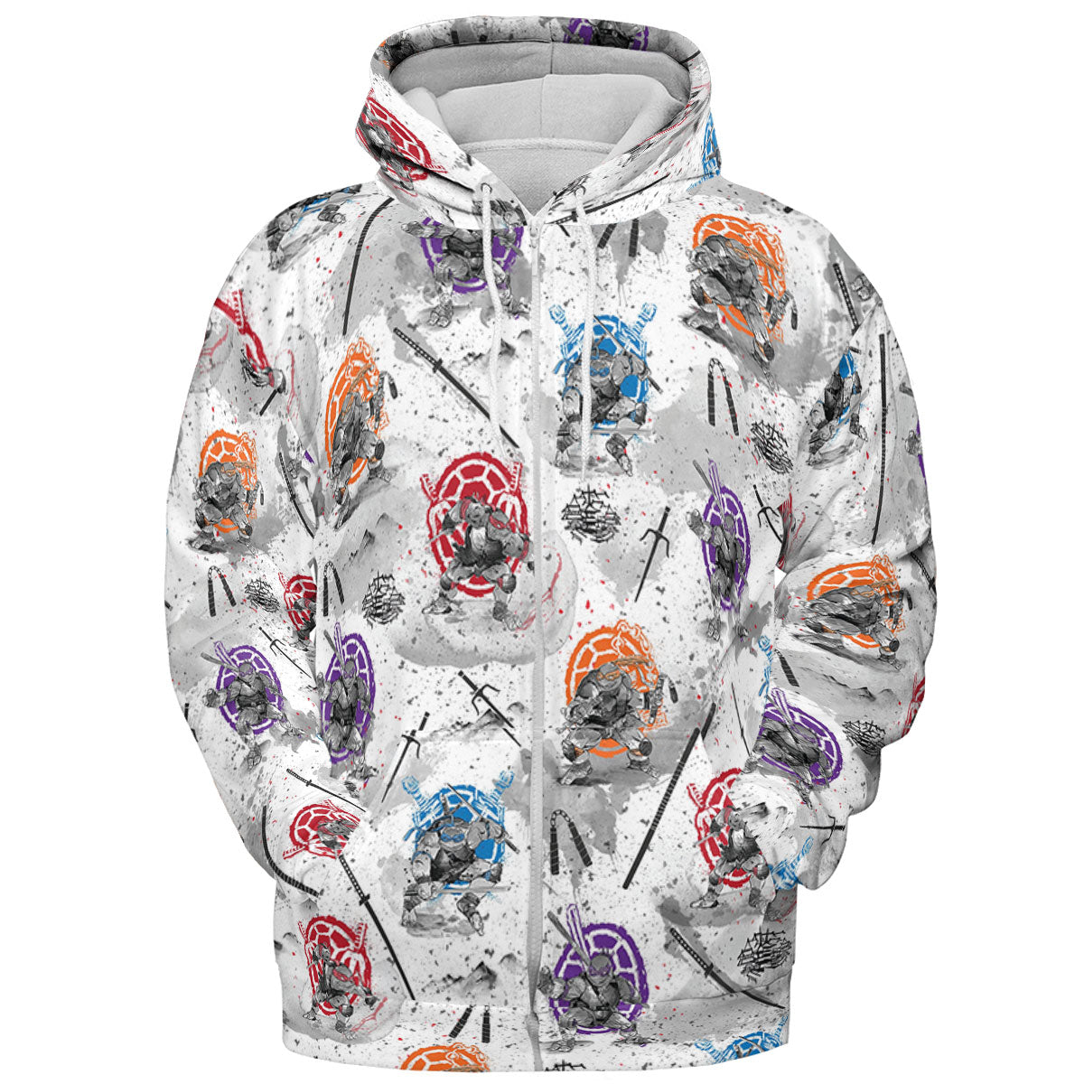 TMNT Characters Sumi-E Pattern All-over Print Hoodie