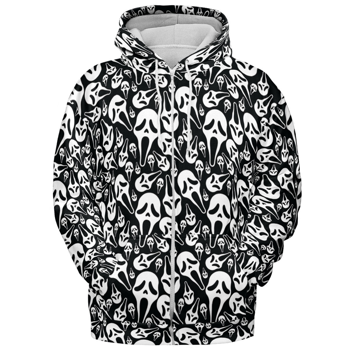 Ghostface Horror Movie Pattern Halloween All-over Print Hoodie