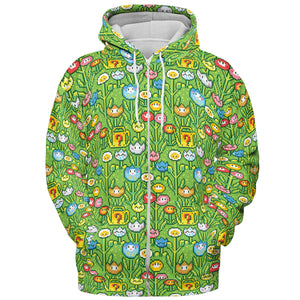 8bit Flower Garden Super Mario Pattern All-over Print Hoodie