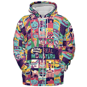 Aaahh!!! Real Monsters Characters Pattern All-over Print Hoodie