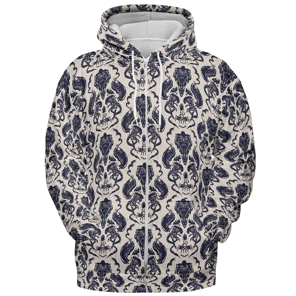 Alien Xenomorph Pattern All-over Print Hoodie