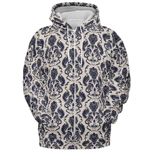 Alien Xenomorph Pattern All-over Print Hoodie