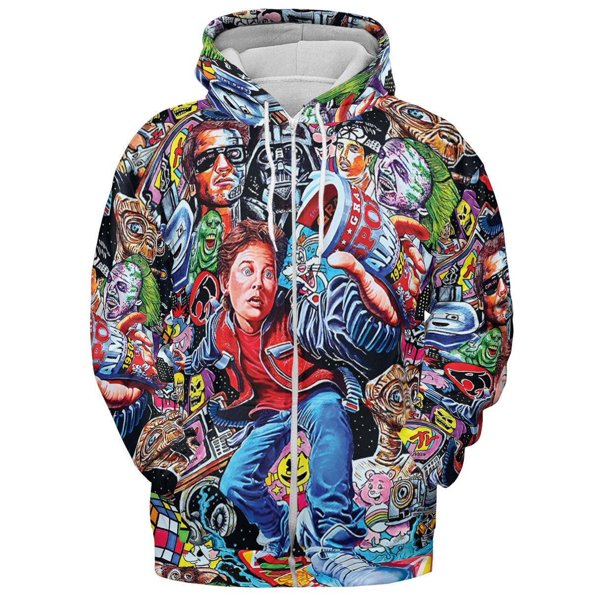 Back To The 80s Pop Culture 80s Movies Characters All-over Print Hoodie