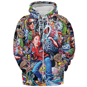 Back To The 80s Pop Culture 80s Movies Characters All-over Print Hoodie