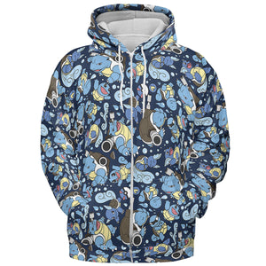 Blastoise Wartortle Squirtle Pokemon Pattern All-over Print Hoodie