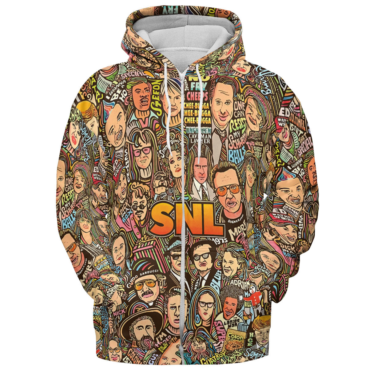 Blues Brothers Waynes World Coneheads SNL Characters All-over Print Hoodie