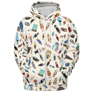Bobby Hill King Of The Hill Pattern All-over Print Hoodie