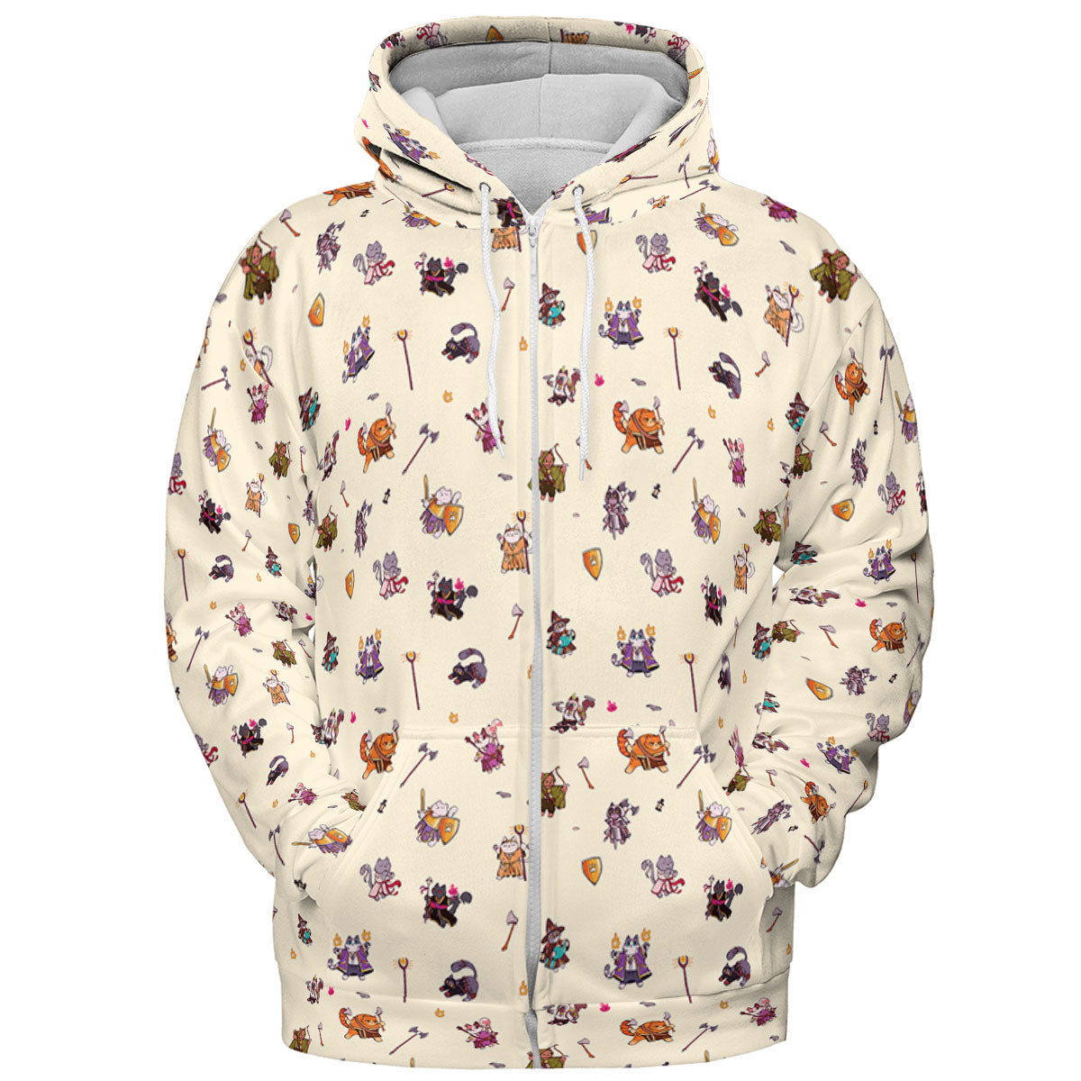 Cats In DnD Pattern All-over Print Hoodie