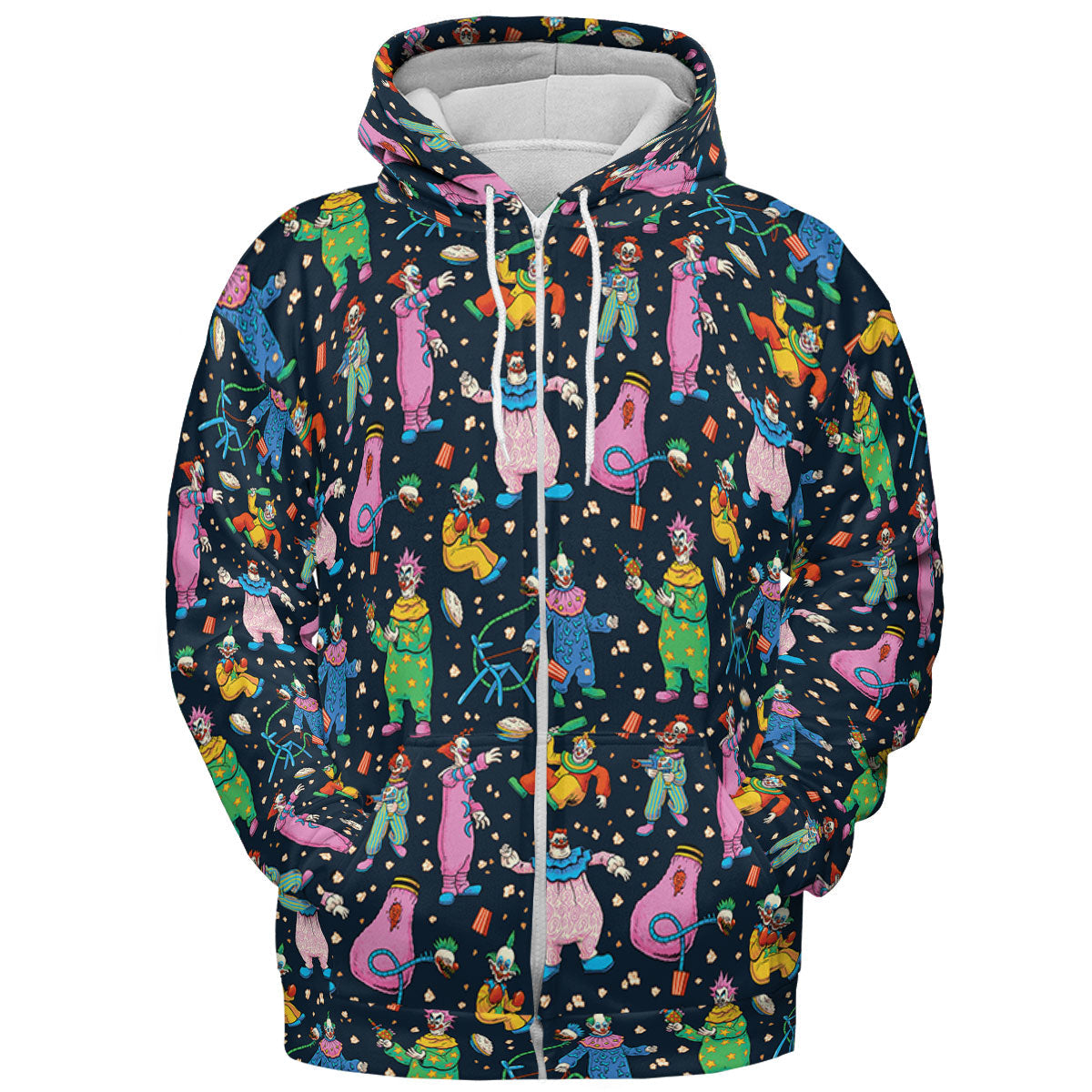 Clowns Popcorn Killer Klowns from Outer Space Pattern All-over Print Hoodie