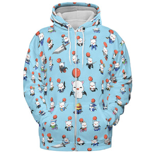Cute Moogle Final Fantasy All-over Print Hoodie