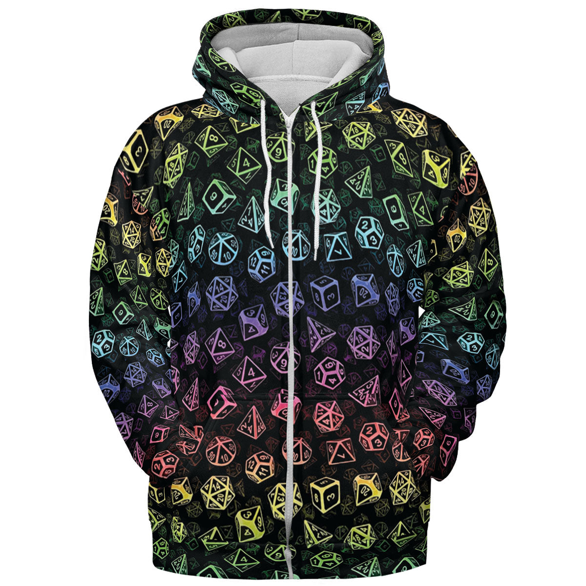 DnD Rainbow Dice Set Pattern All-over Print Hoodie