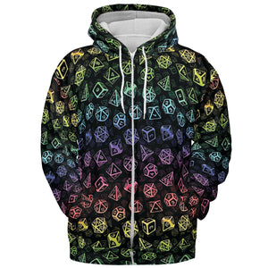 DnD Rainbow Dice Set Pattern All-over Print Hoodie