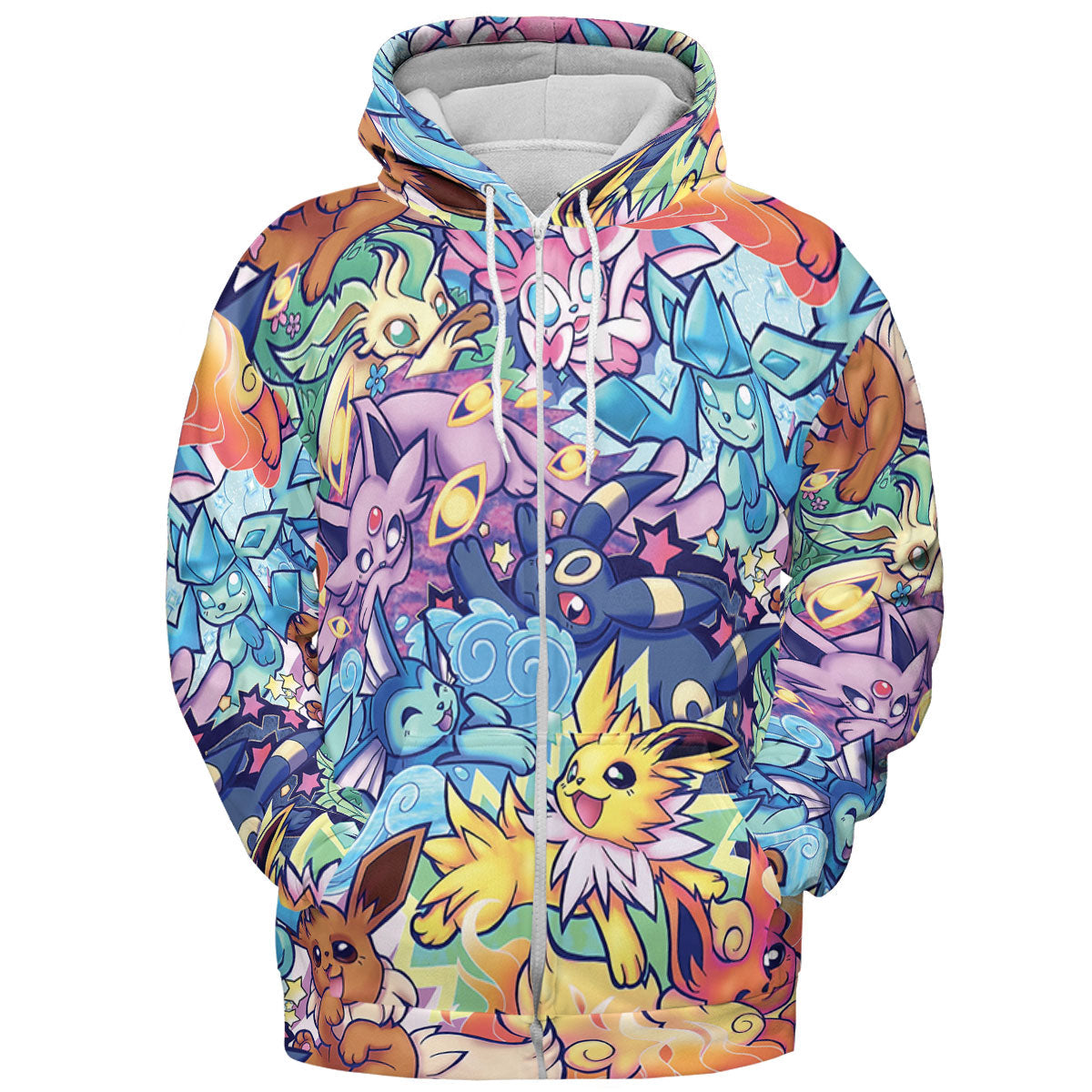 Evolutionary line of Eevee Pokemon All-over Print Hoodie