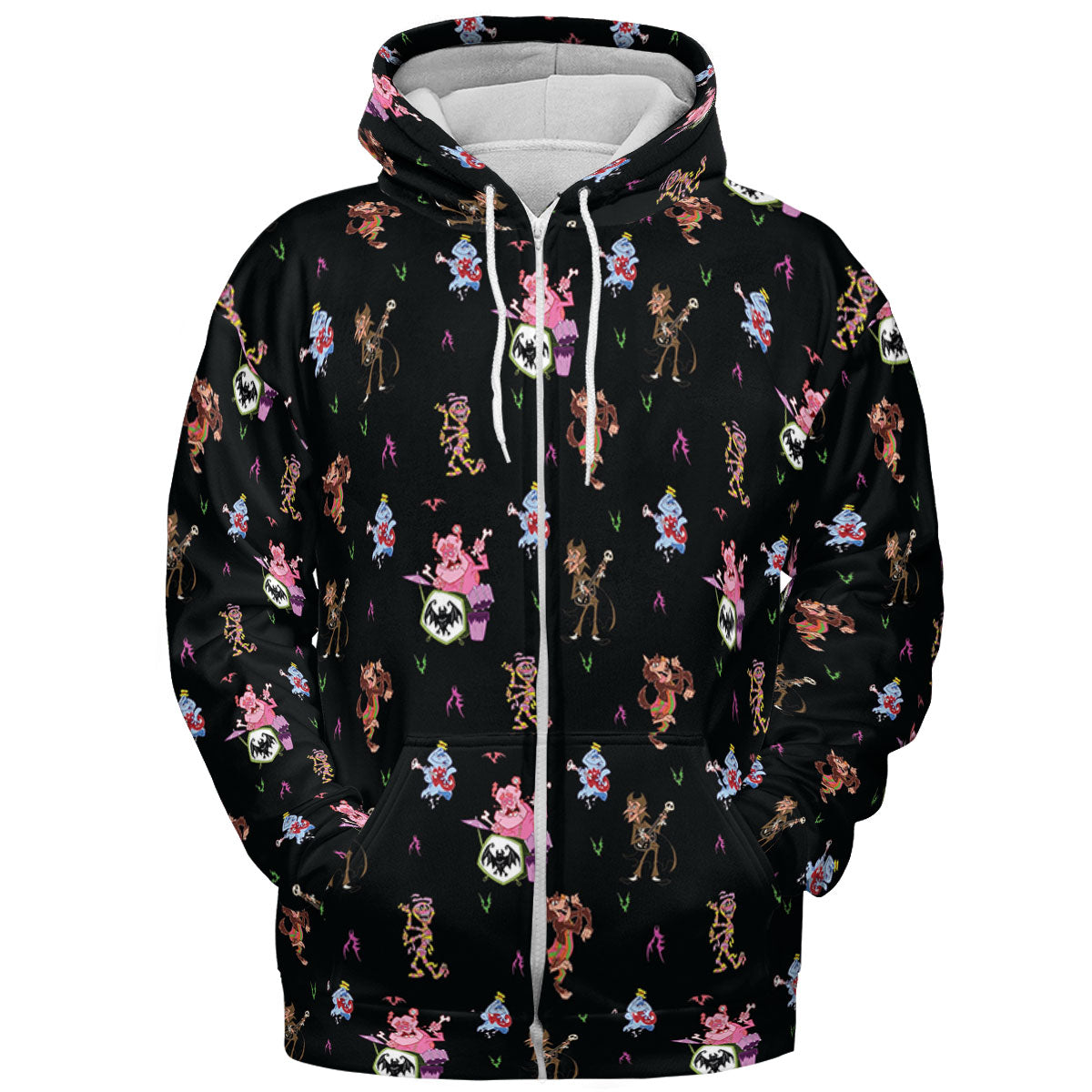 Monsters Cereal Pattern All-over Print Hoodie