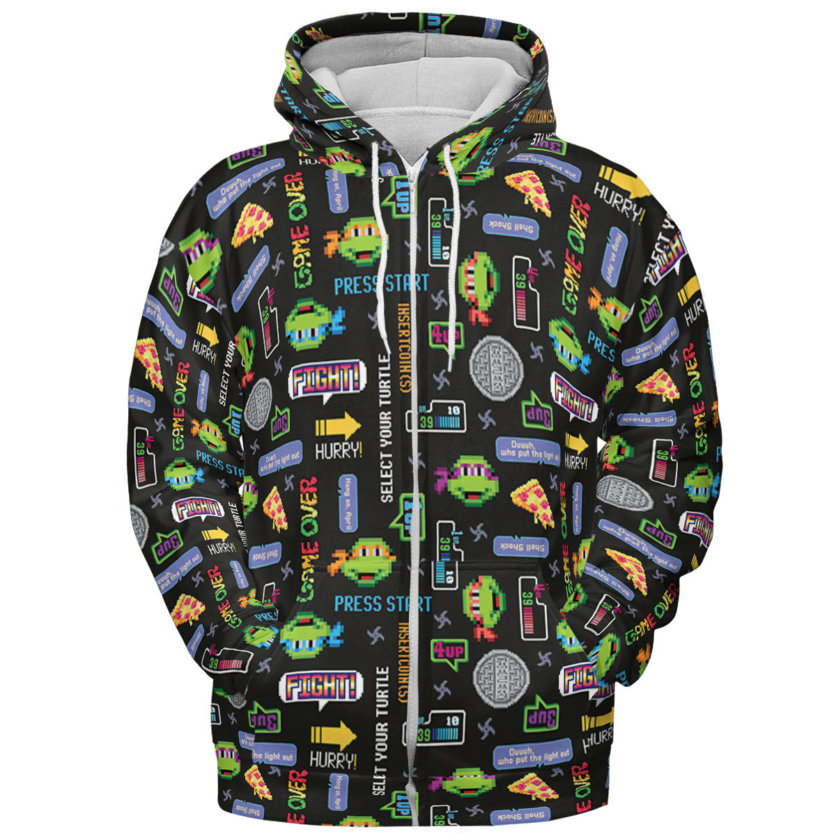 The TMNT Pixel Characters All-over Print Hoodie