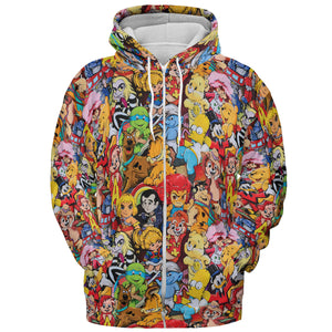 Old Cartoon Characters All-over Print Hoodie