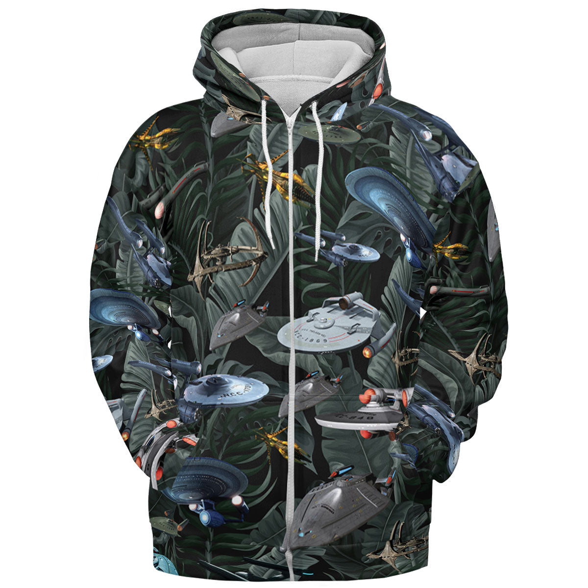 Star Trek Spaceship Pattern All-over Print Hoodie