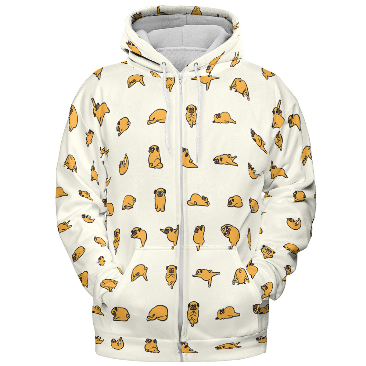 Pug Hot Yoga Pattern All-over Print Hoodie