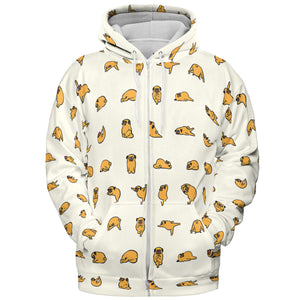 Pug Hot Yoga Pattern All-over Print Hoodie