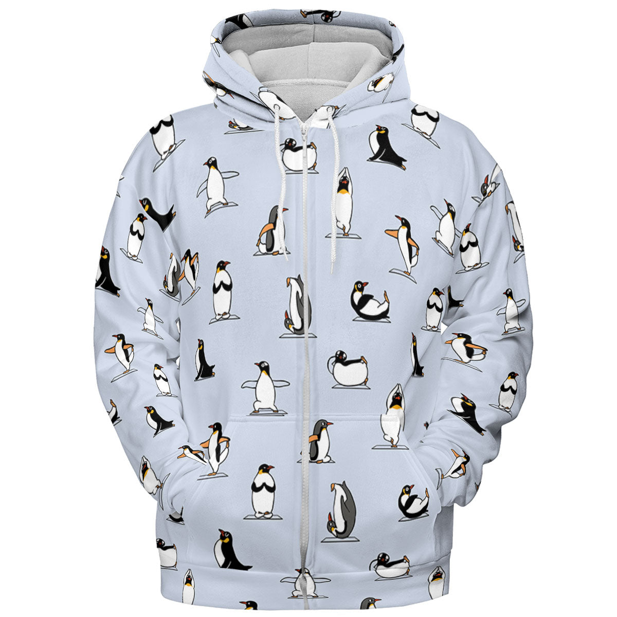 Penguin Yoga Pattern All-over Print Hoodie