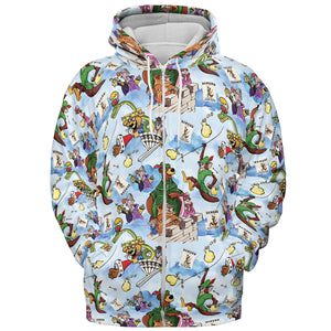 Robin Hood Characters Pattern All-over Print Hoodie