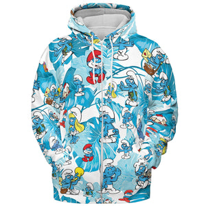 The Smurfs Pattern All-over Print Hoodie