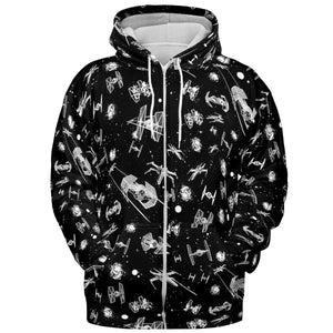 Space Ship Battle Star Wars All-over Print Hoodie
