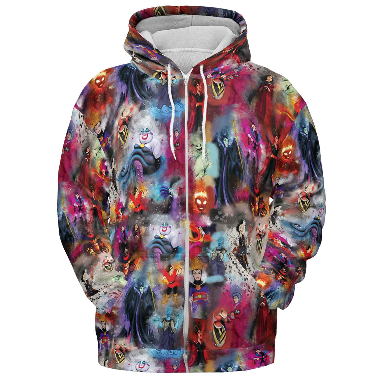 Watercolor Villains All-over Print Hoodie