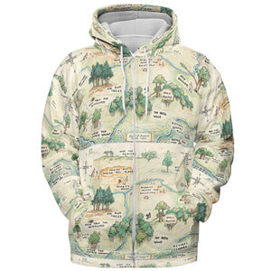 Hundred Acre Wood Map All-over Print Hoodie