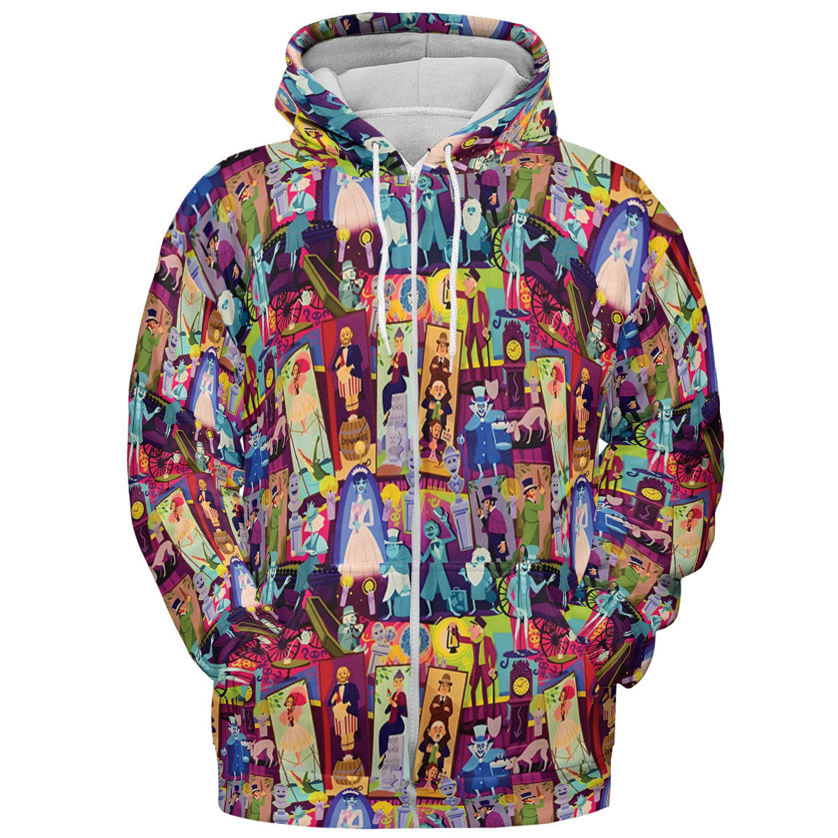 Retro Mansion Collage All-over Print Hoodie
