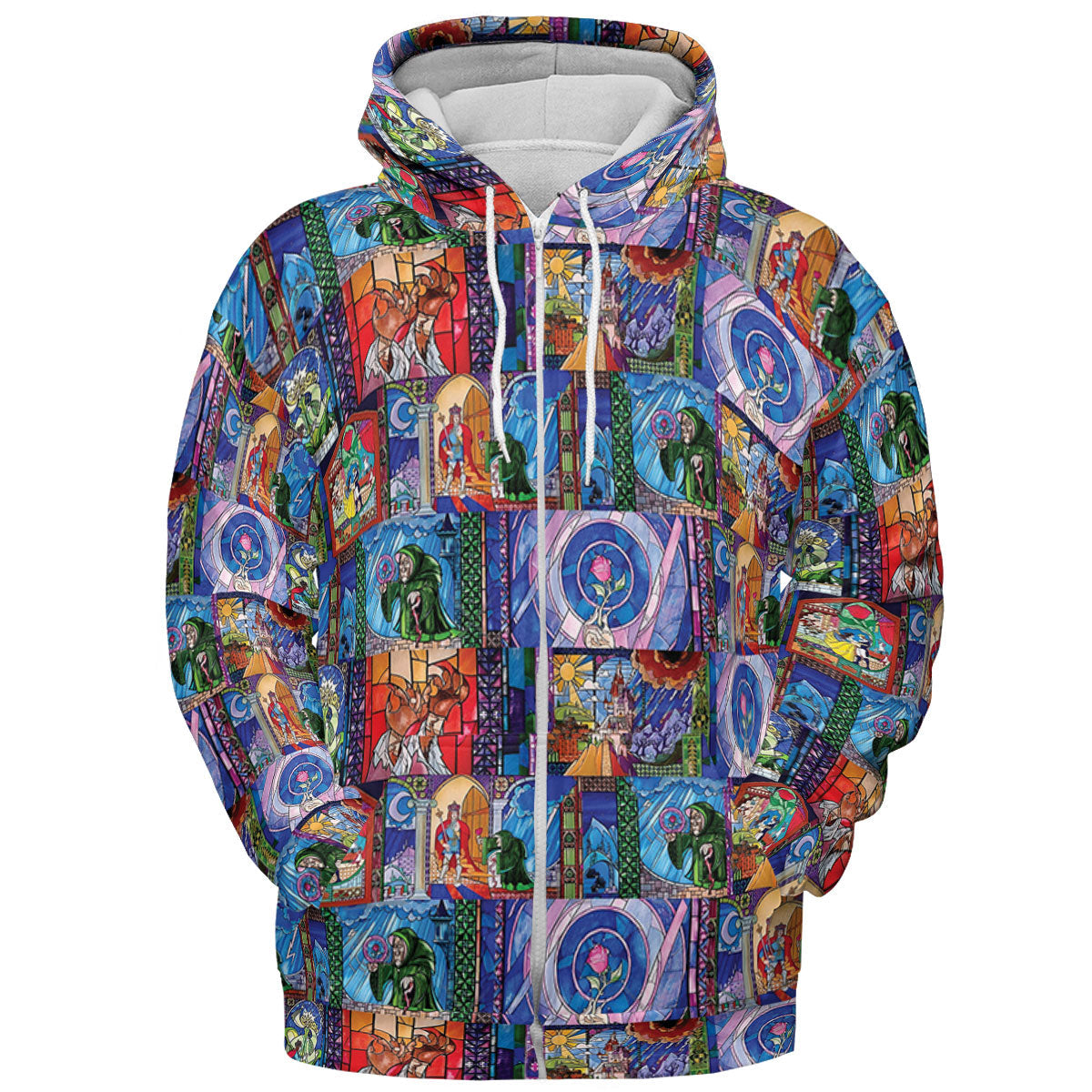 Beauty And The Beast Story Windows All-over Print Hoodie