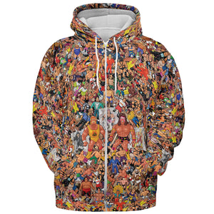 Wrestling Hulk Hogan and Buddies Figures All-over Print Hoodie