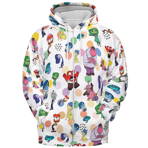 Emotion Characters Inside Out All-over Print Hoodie