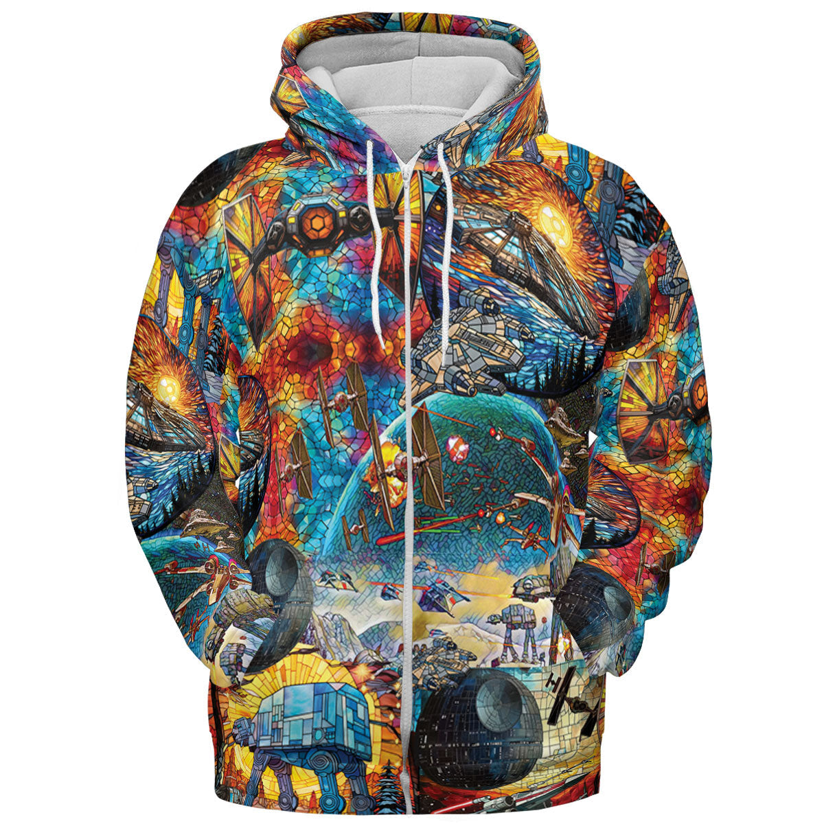 Spaceships Death Star Suncatcher Glass All-over Print Hoodie